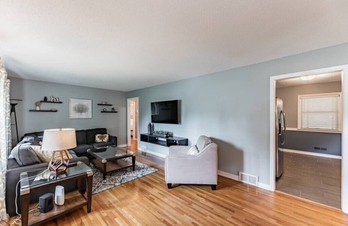 Edina House | Inviting 3 Season Porch with Fireplace & Pet-Friendly Stay
