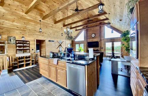 Harrisonville Cabin | Inviting Log Cabin with Scenic Views & Family-Friendly Perks
