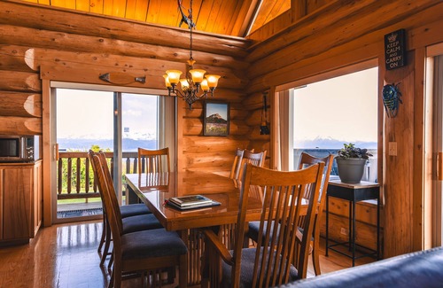Homer House | Inviting Log Home with Ocean View, Hot Tub & Fire Pit