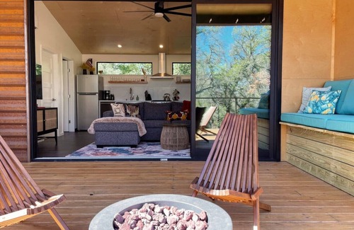 Dripping Springs Cabin | Modern Cabin Retreat with Heated Pool & Firepit Awaits