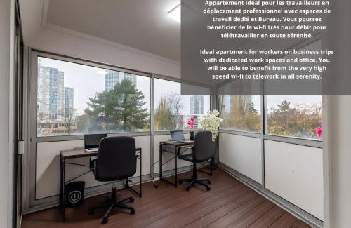 Breche - Prefecture Apartment | Elegant 4-Room Retreat with Office Space Near Paris