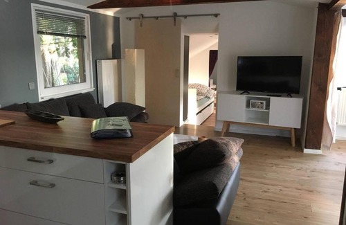 Bestensee Apartment | Beautiful Lakeside Retreat with Private Sauna and Boat