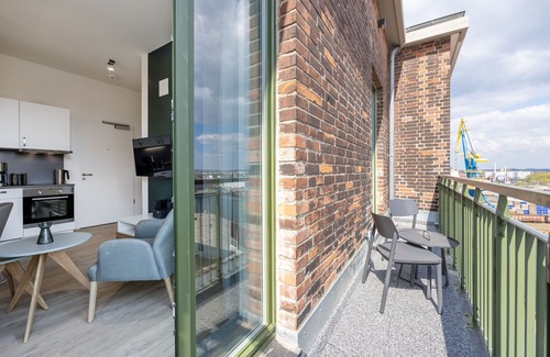 Wismar Apartment | Charming Apartment with Balcony & Harbor View in Prime Location