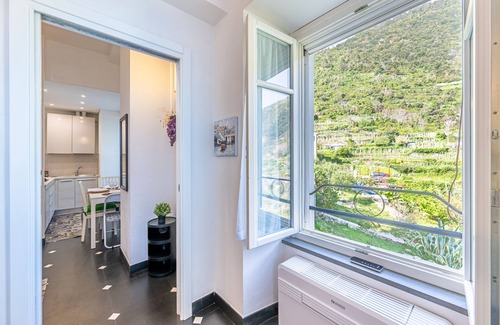 Corniglia Apartment | Idyllic Hanging Garden with Oceanfront Views and Air Conditioning