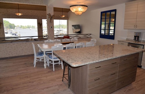 Macatawa Condo | Waterfront Harbor View Loft #3 with Pool and Spa Amenities