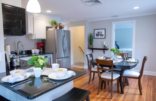Lenox Apartment | Downtown Lenox Retreat - Family-Friendly with Full Kitchen
