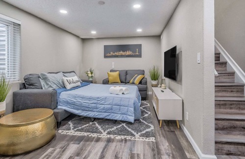 Stetson Hills Apartment | Hearth Basement - Sleek Workspace Full Kitchen