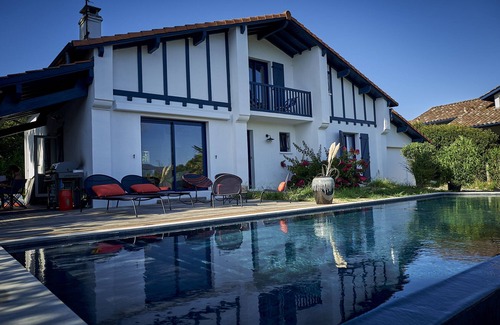 Ciboure Villa | Relax by the Heated Pool with Mountain Views Near St Jean de Luz