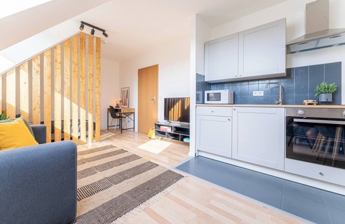 Cottbus Apartment | Modern Studio with Kitchen, Close to University Amenities