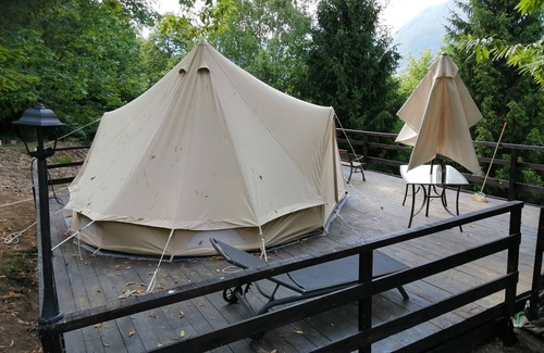 Bene Lario RV Rental | Holiday Apartment "Glamping C Selva Tenda Castagno" with Private Pool