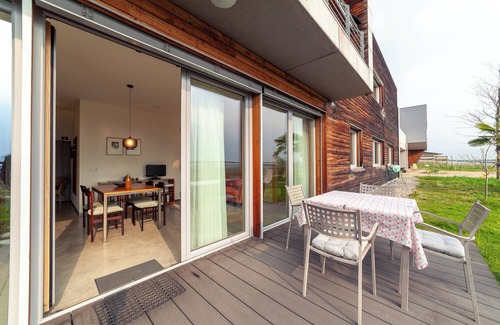 Cermes Apartment | Mountain View Retreat: Pet Friendly with Wi-Fi & Garden