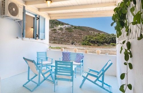 Patmos House | Beachfront Lampis Dolphin 1: Ocean View with Wi-Fi & Spa