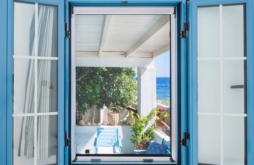Patmos House | Beachfront Lampis Dolphin 2: Ocean View with Modern Amenities
