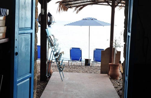 Patmos House | Beachfront Lampis Dolphin 2: Ocean View with Modern Amenities