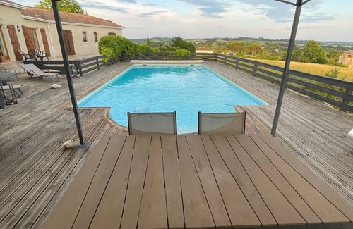 Lavardac House | Idyllic Retreat with Ocean View, Steps from Town Center