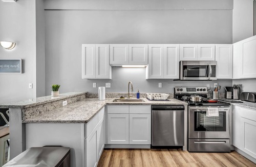 Gateway District Apartment | HUGE Loft in Heart of Downtown Pool & Spa Gym