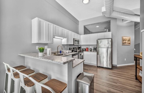 Gateway District Apartment | HUGE Loft in Heart of Downtown Pool & Spa Gym