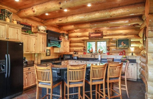 Pittman Center Cabin | Scenic Log Cabin Retreat with Mountain Views and Fire Pit