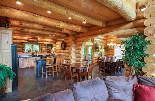 Pittman Center Cabin | Scenic Log Cabin Retreat with Mountain Views and Fire Pit
