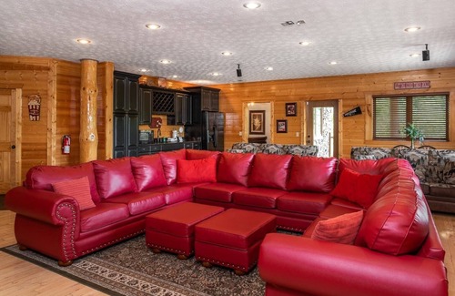 Pittman Center Cabin | Scenic Log Cabin Retreat with Mountain Views and Fire Pit