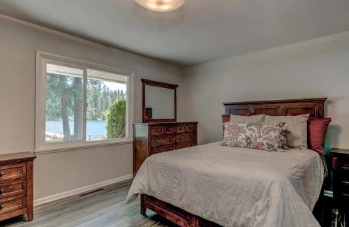 Post Falls House | Idyllic Riverside Vacation Retreat with Sandy Beach near Coeur d'Alene Idaho