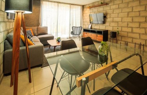 Downtown Guadalajara Apartment | Inspiring Loft w Gym 2BD