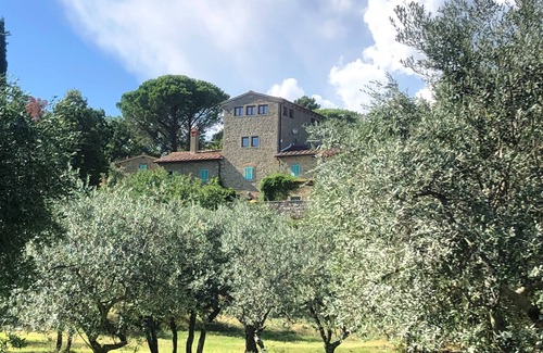 San Giustino Valdarno Villa | Elegant Tower with Breathtaking Views and Inviting Pool