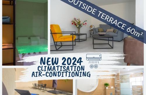Epernay Apartment | Relaxing Stay at Jacuzzi Terrasse 86 with Hot Tub & AC