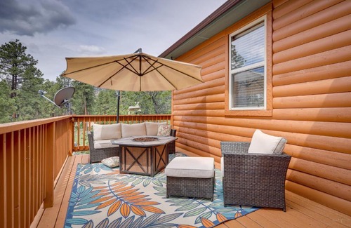 Jemez Springs House | Inviting Jemez Springs Cabin with Cozy Deck & Mountain Views