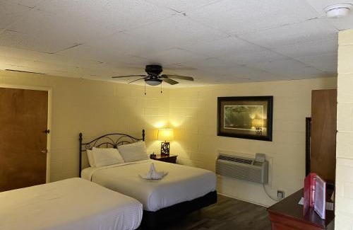 Mount Ida Hotel | Pet-Friendly Queen Room at Joplin Inn - 10/10 Rated Stay