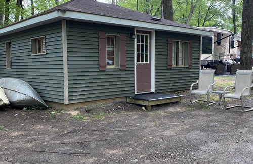 Grayling Cabin | Cozy JoAnn Cabin with Fireplace & Canoe Access
