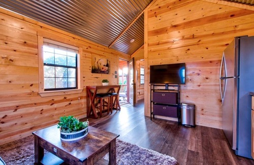 Austin Cabin | Julie's Cabins Retreat: Pool, Spa, and 10/10 Guest Rating