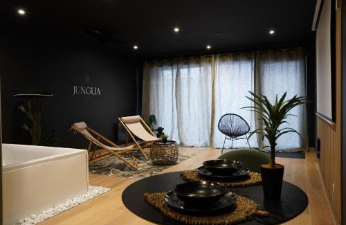 Prefecture Apartment | Relaxing Retreat at Junglia Suite - Spa & Ciné Experience