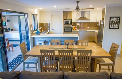 Agnes Water House | Relax at Just One More: Poolside Retreat, Pets Welcome