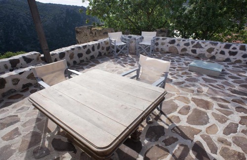 Nisyros House | Inviting Kafka Stone House with Ocean View and Hot Tub