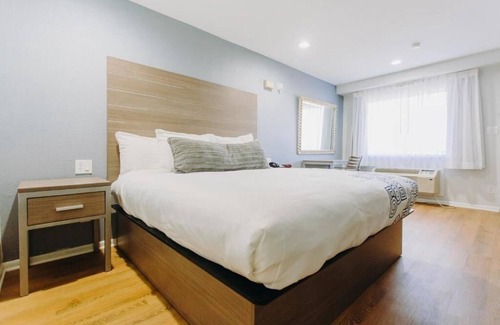 Clear Lake Shores Hotel | Cozy King Bed Room at Scottish Inn & Suites near Kemah