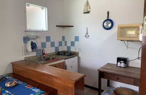 Cem Bracas Apartment | Cozy Kitchenett Steps from the Beach with Breakfast Included