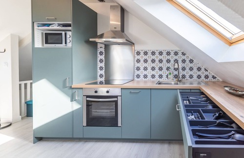 Pont-Pean Apartment | Bright and Spacious La Mine Apartment with Spa Amenities