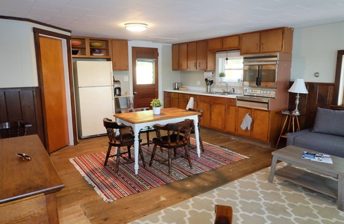 North Jay Cottage | Serene Lake House with Swim Area, Dock & Canoe Access