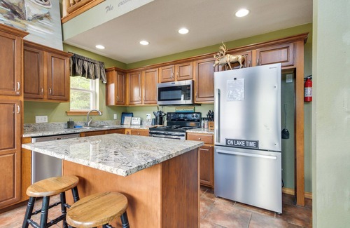 Blue Eye House | Serene Lake-View Retreat in Blue Eye with Hot Tub & Fire Pit