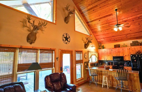Shelbyville Cabin | Lakefront Cabin for 10 with Private Pier & Pet-Friendly Perks