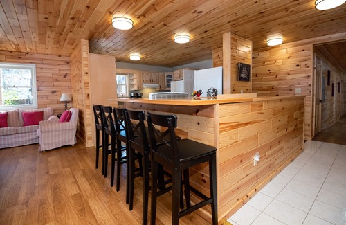 Cassopolis House | Beautiful Lakefront Cedar Lodge with Wheelchair Access & Spa