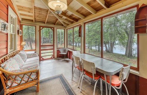 Adirondack House | Lakefront cottage with large dock, firepit & sandy beach