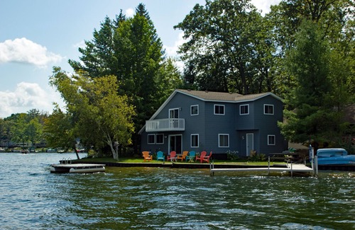 Lake George House | Inviting Lakefront Getaway in Michigan with Pool & Spa