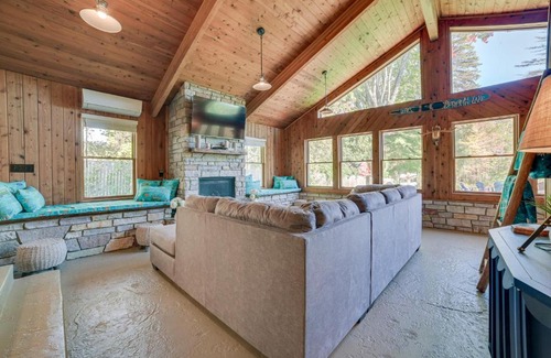 Kalkaska House | Cozy Lakefront Kalkaska Cottage with Fire Pit & Ocean Views
