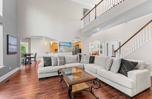 Barium Springs House | Serene Lakeside Landing with Private Dock & Pool Amenities
