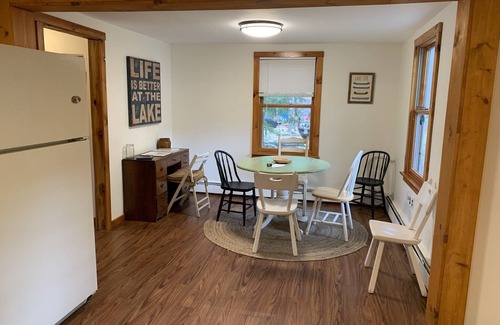 North Jay Cabin | Inviting Lake House with Private Beach, Dock & Kayak