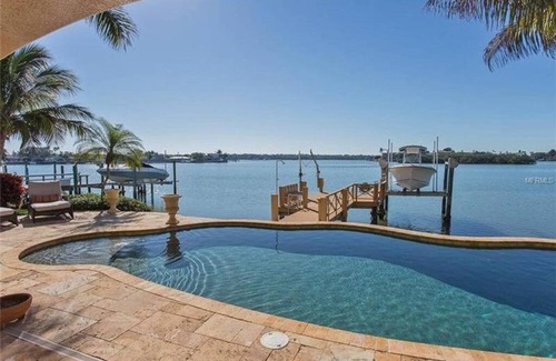 Indian Rocks Beach House | Tranquil Mediterranean Oasis with Pool & Ocean Views