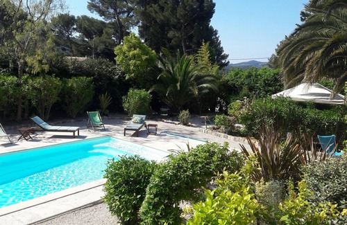 Le Brulat Apartment | Elegant Studio with Pool Views and Garden Spa Oasis
