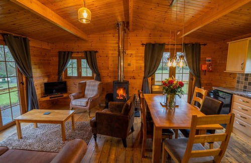 East Huntspill Apartment | Spacious Three-Bedroom Log Cabin with River Views & Hot Tub